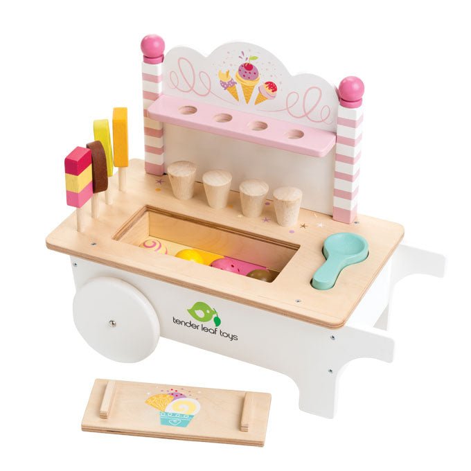 Buy Ice Cream Cart | Wooden toy food for kids by Learning Bugs UK