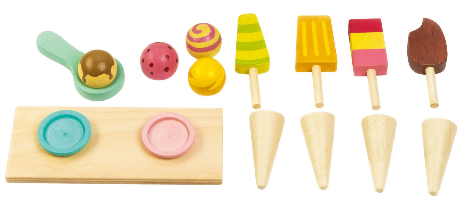 Buy Ice Cream Cart | Wooden toy food for kids by Learning Bugs UK