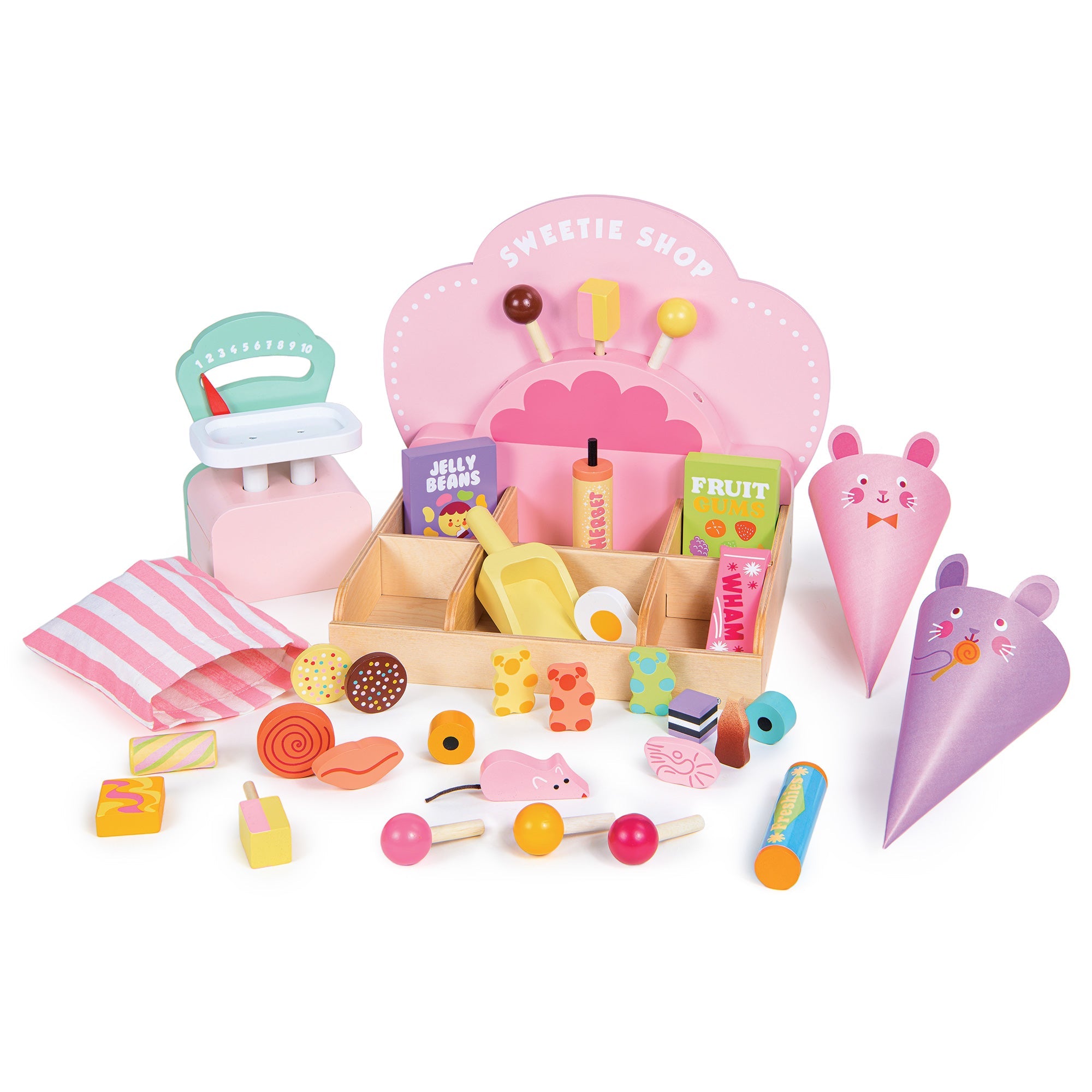 Buy Sweetie Pic'n'Mix Shop | Wooden market stall for kids by Learning Bugs UK