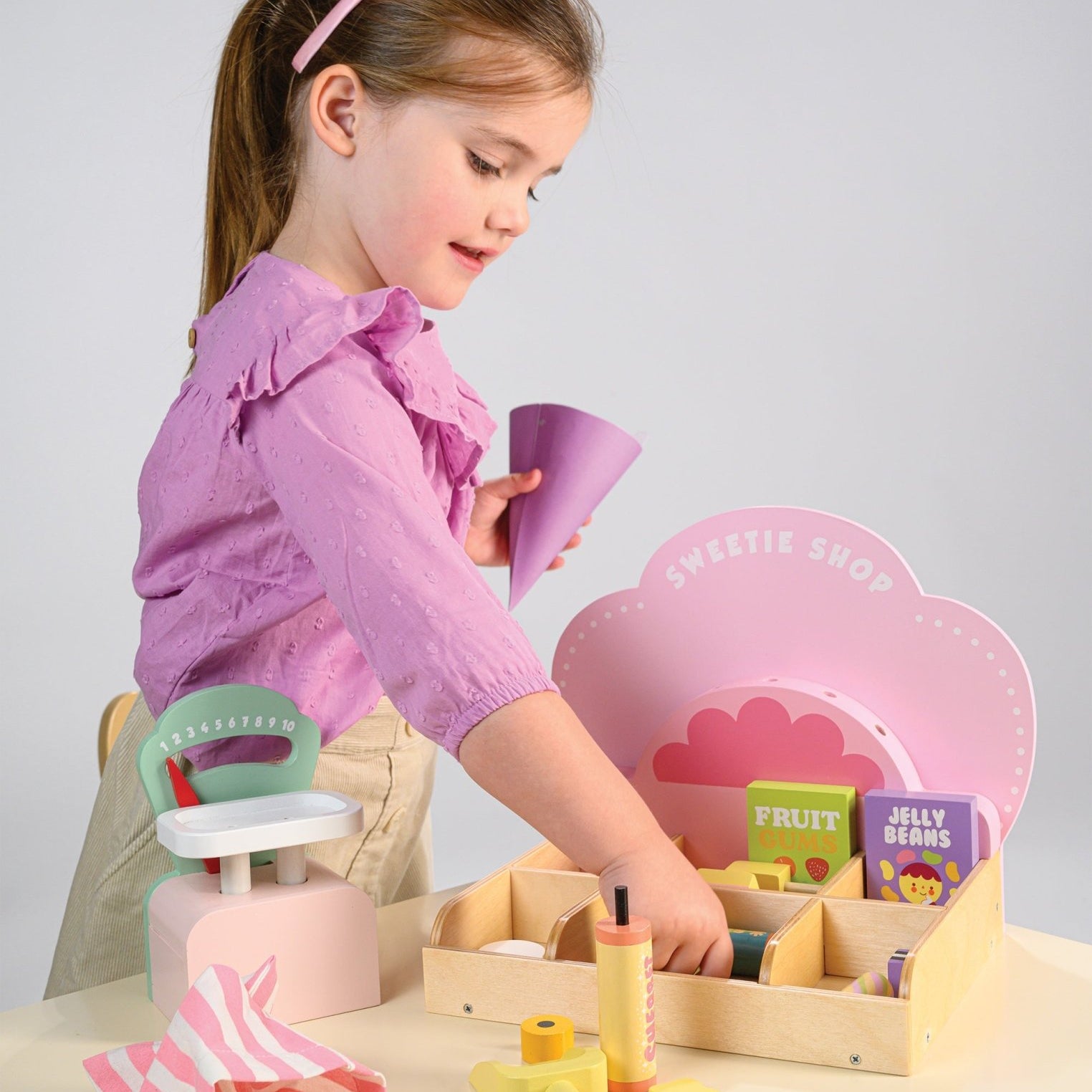Buy Sweetie Pic'n'Mix Shop | Wooden market stall for kids by Learning Bugs UK