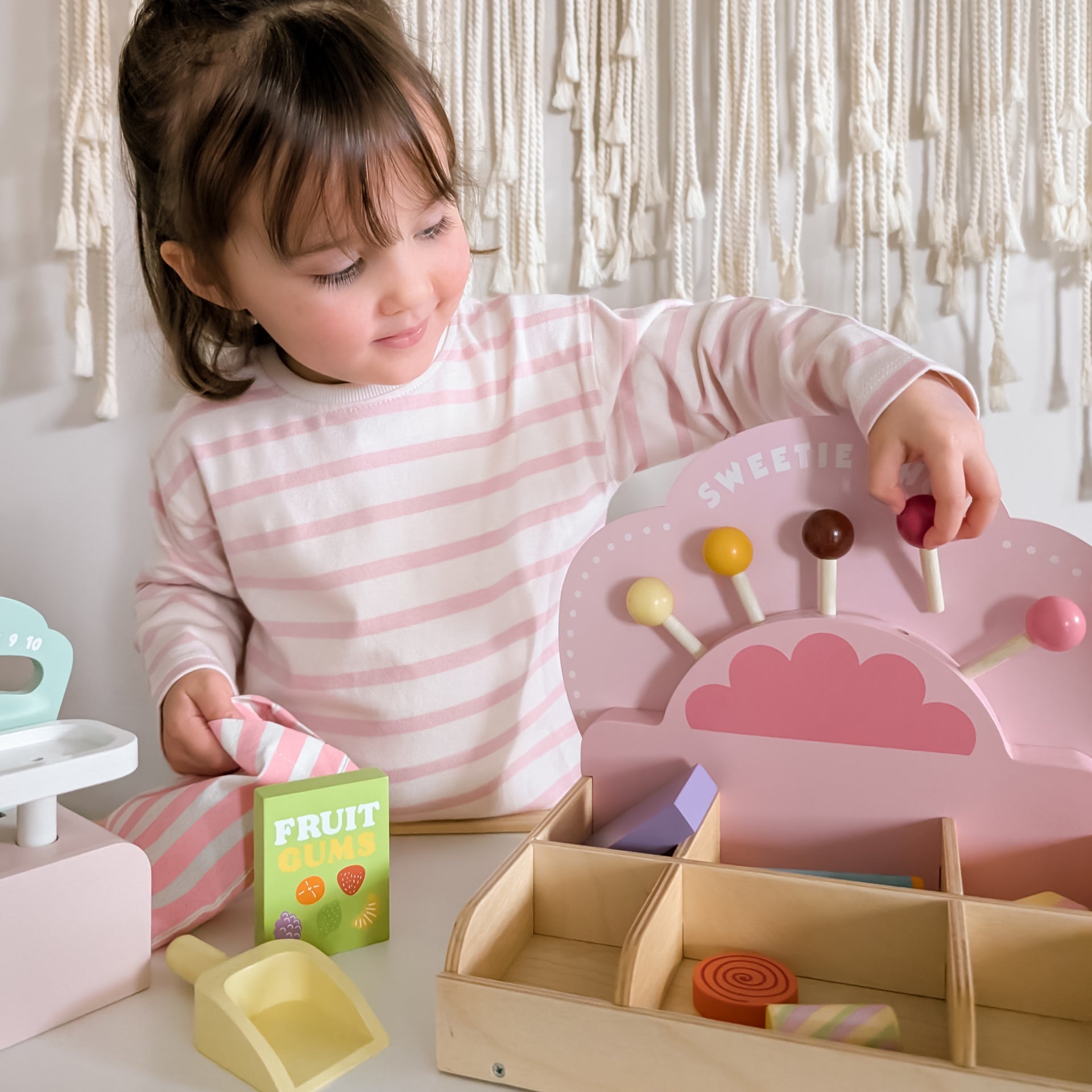 Buy Sweetie Pic'n'Mix Shop | Wooden market stall for kids by Learning Bugs UK