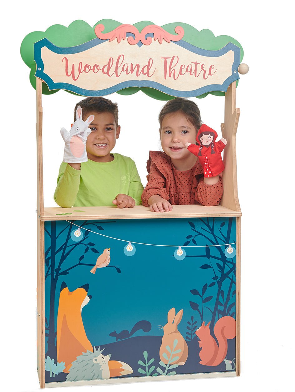 Buy Woodland Stores and Theatre | Wooden shop stall for kids by Learning Bugs UK