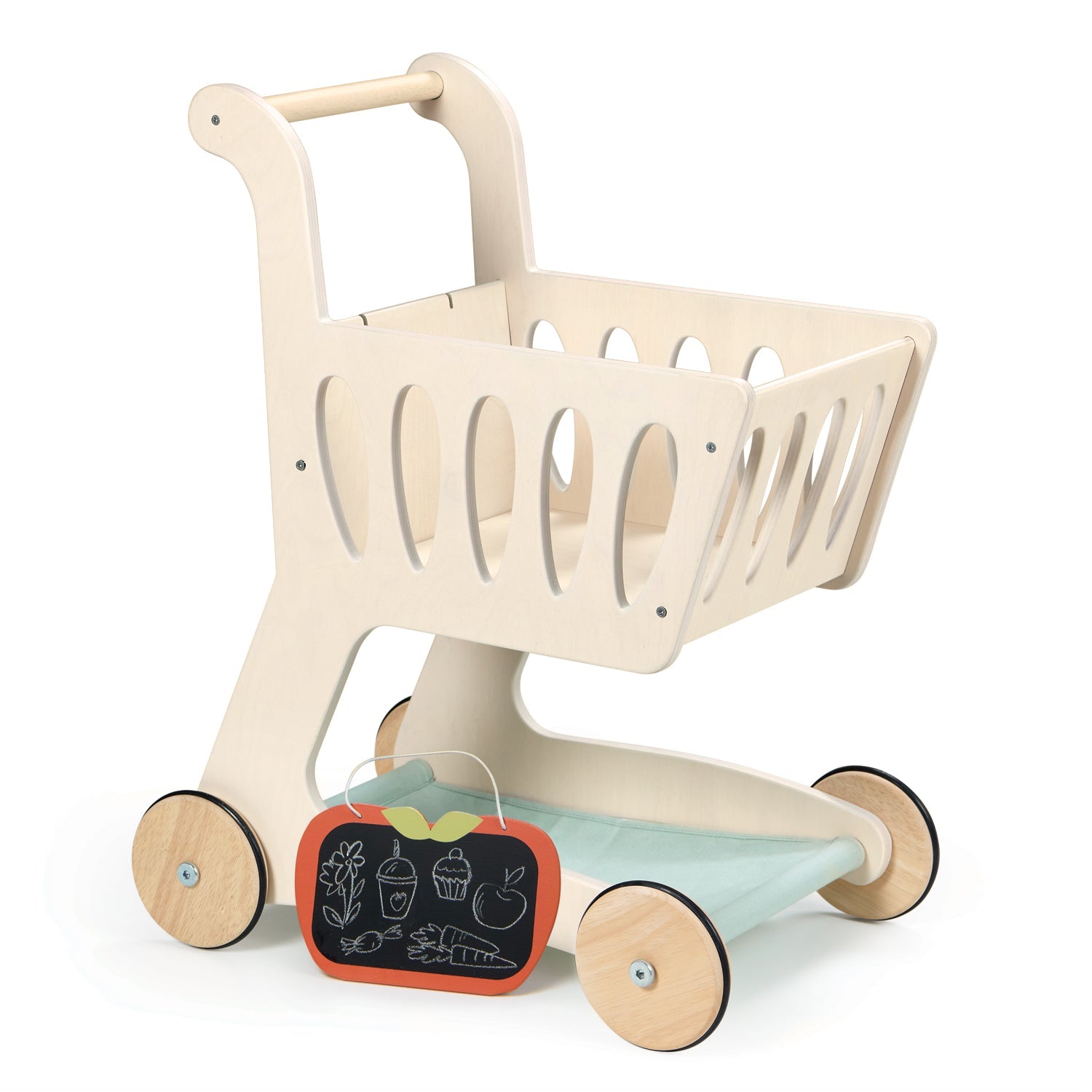 Buy Shopping Cart | Wooden shopping trolley for kids by Learning Bugs UK