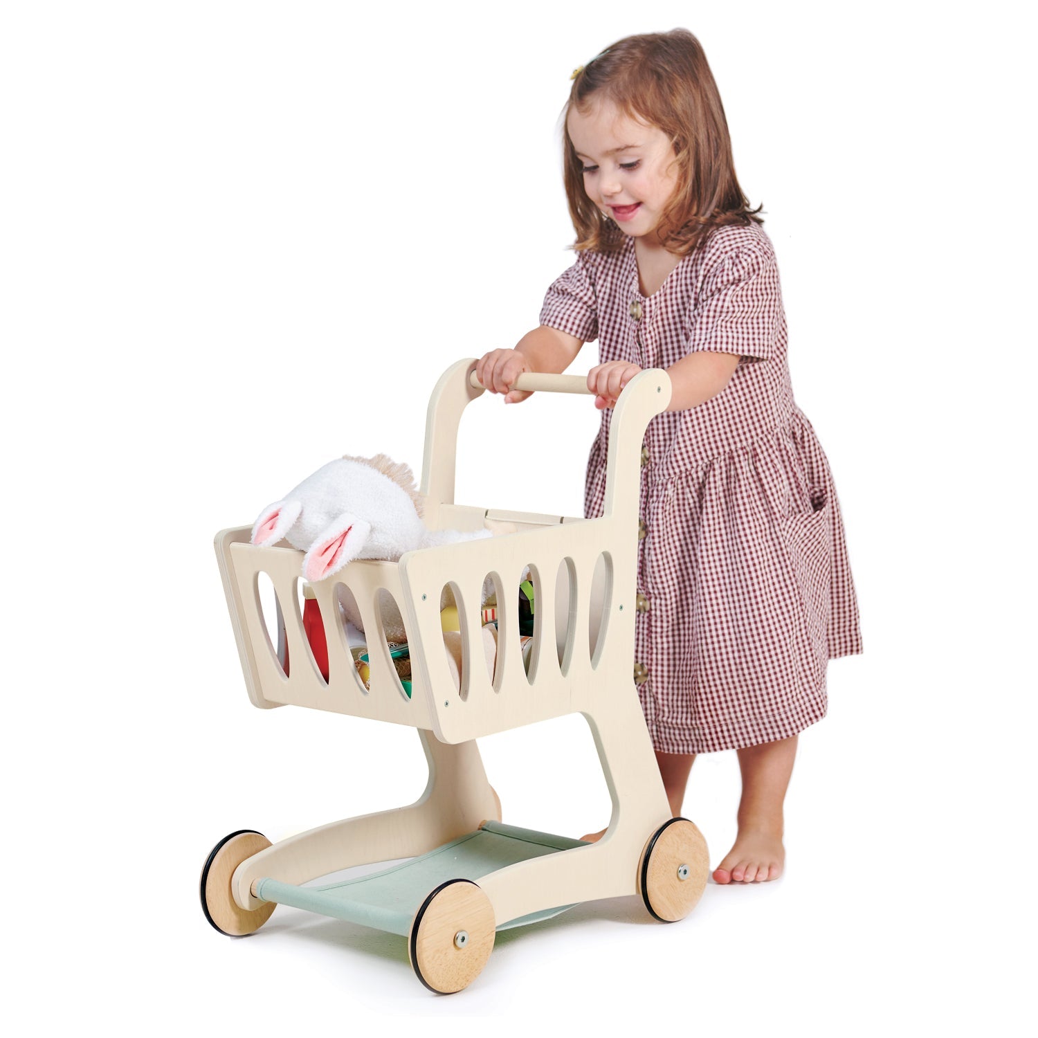 Buy Shopping Cart | Wooden shopping trolley for kids by Learning Bugs UK