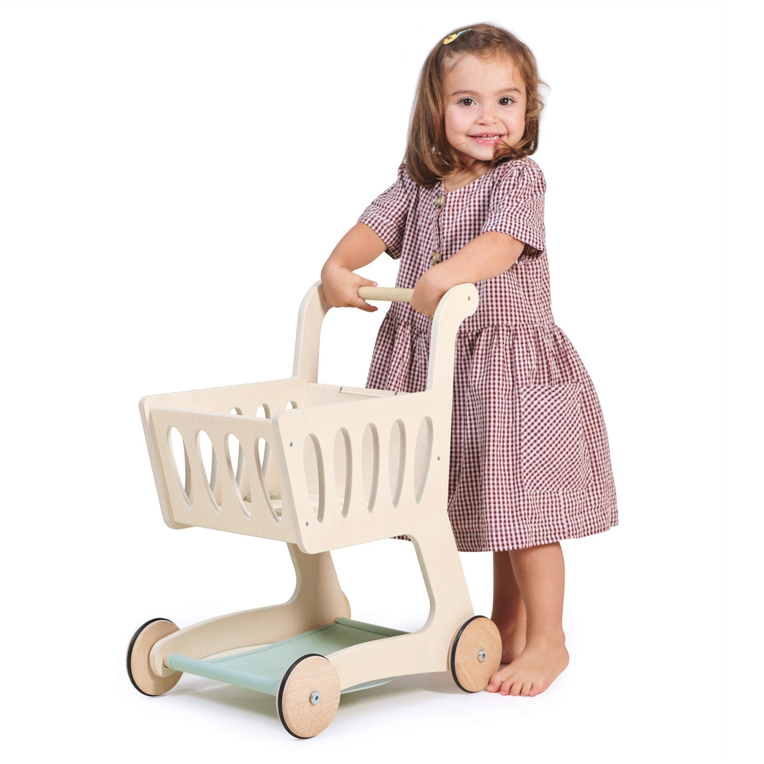 Buy Shopping Cart | Wooden shopping trolley for kids by Learning Bugs UK