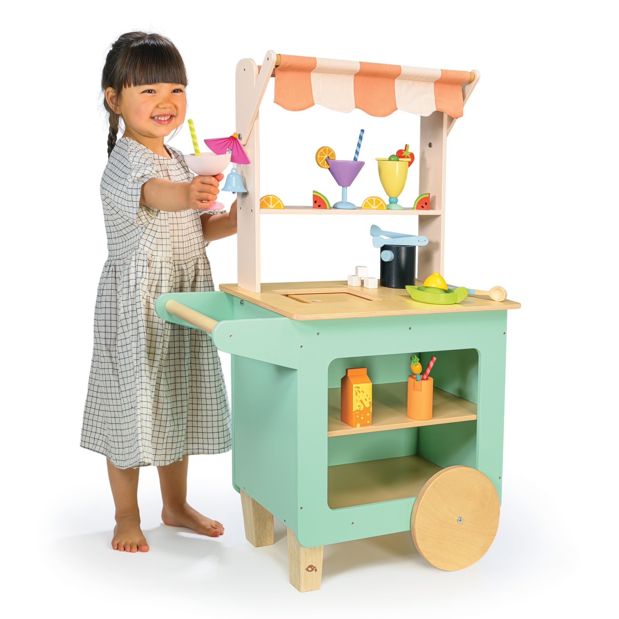 Buy Drinks Trolley | Wooden toy kitchen for kids by Learning Bugs UK