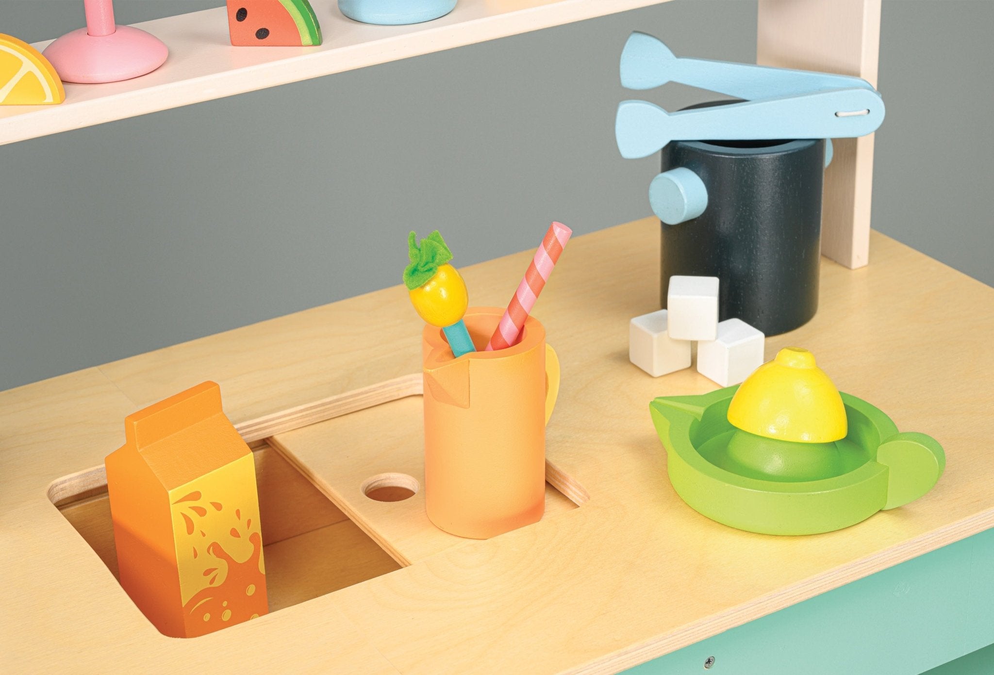 Buy Drinks Trolley | Wooden toy kitchen for kids by Learning Bugs UK