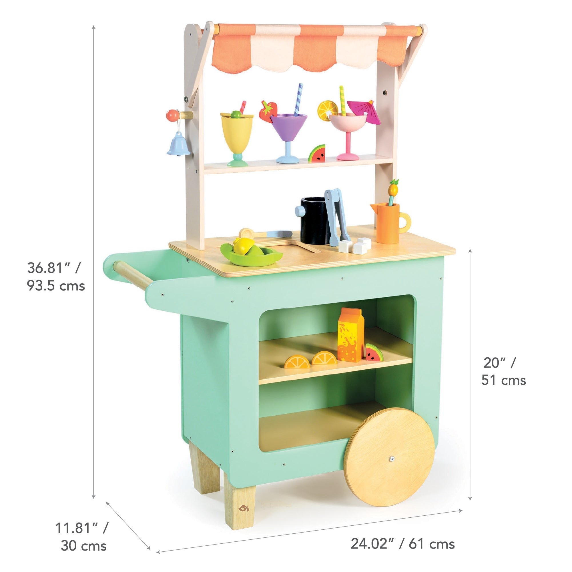 Buy Drinks Trolley | Wooden toy kitchen for kids by Learning Bugs UK