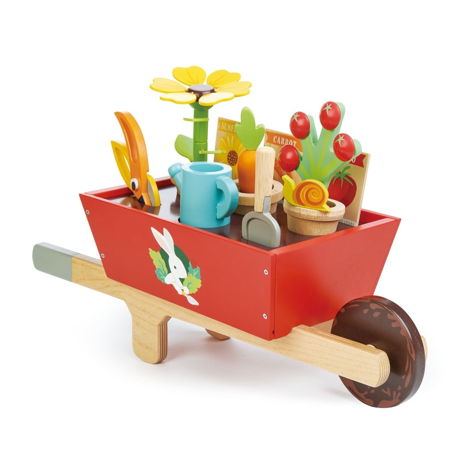 Buy Garden Wheelbarrow Set | Wooden toy wheelbarrow for kids by Learning Bugs UK