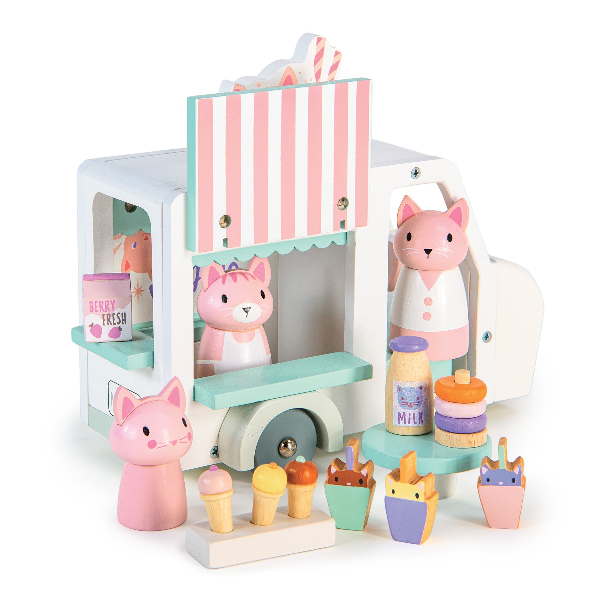 Buy Kitty's Milkshake Van | small world playset for kids by Learning Bugs UK