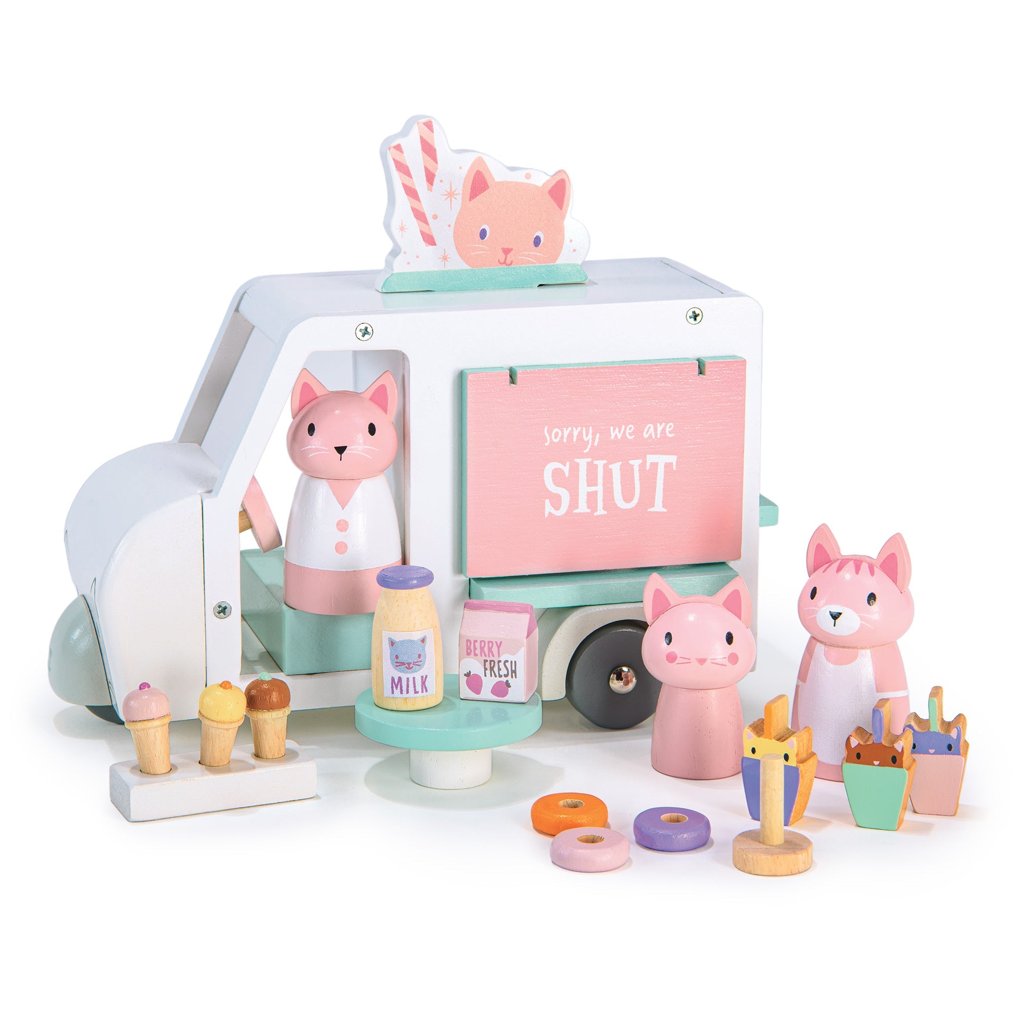 Buy Kitty's Milkshake Van | small world playset for kids by Learning Bugs UK