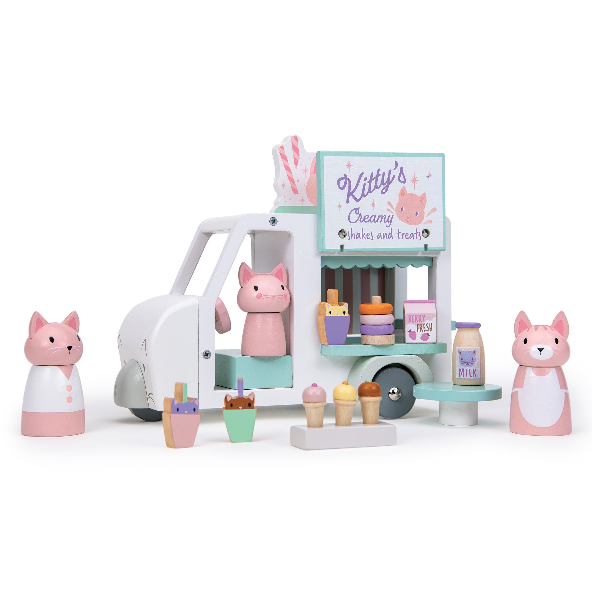 Buy Kitty's Milkshake Van | small world playset for kids by Learning Bugs UK