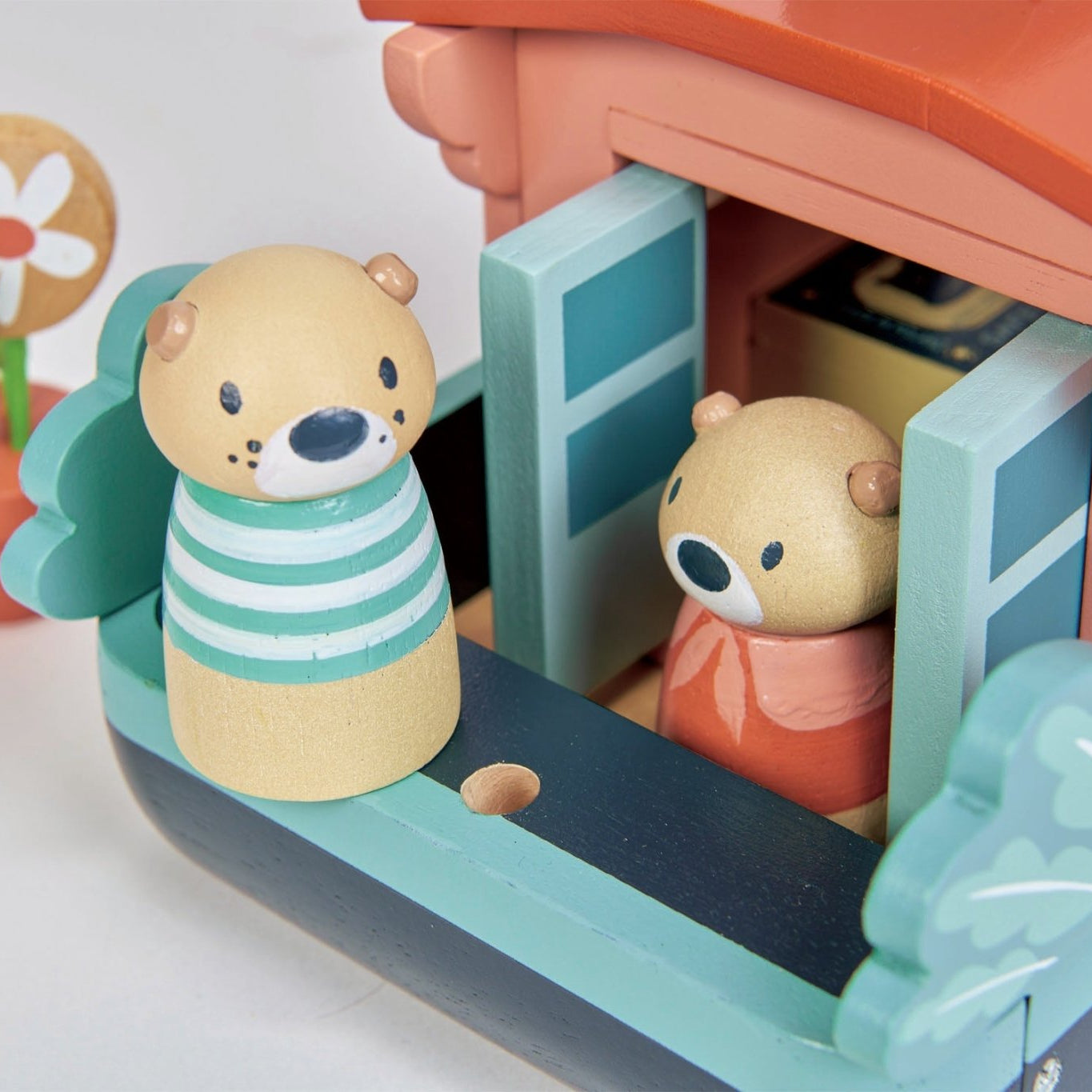 Buy Tender Leaf Little Otter Canal Boat | small world boat playset for kids by Learning Bugs UK