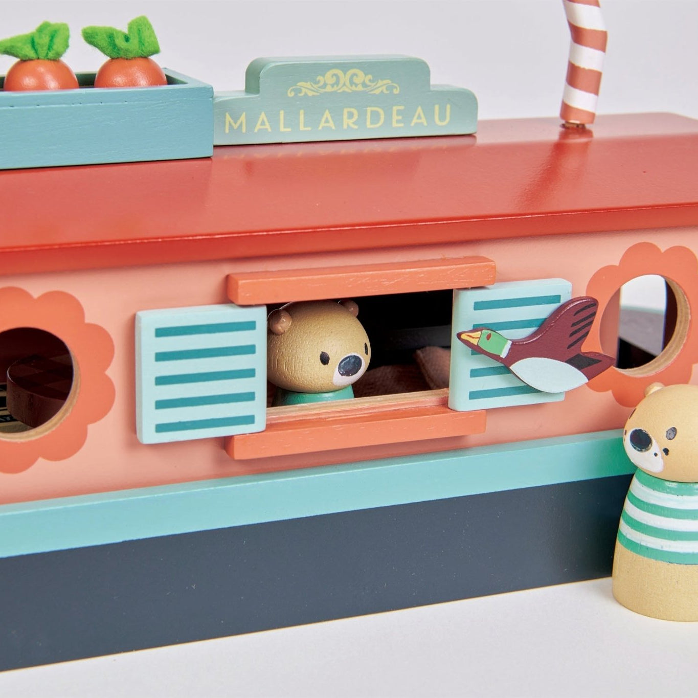 Buy Tender Leaf Little Otter Canal Boat | small world boat playset for kids by Learning Bugs UK