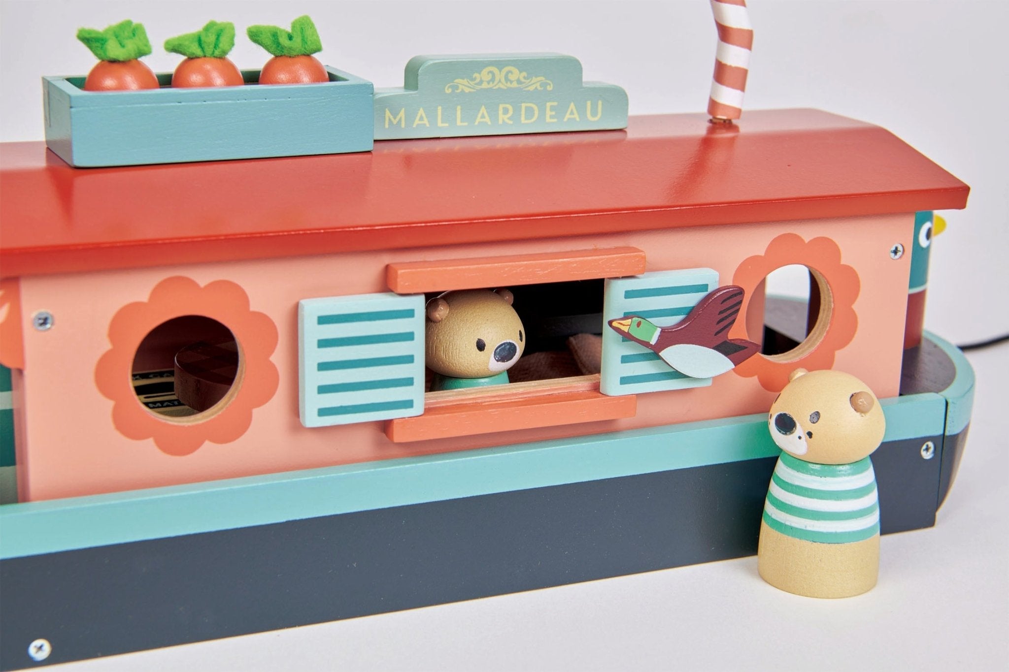 Buy Tender Leaf Little Otter Canal Boat | small world boat playset for kids by Learning Bugs UK
