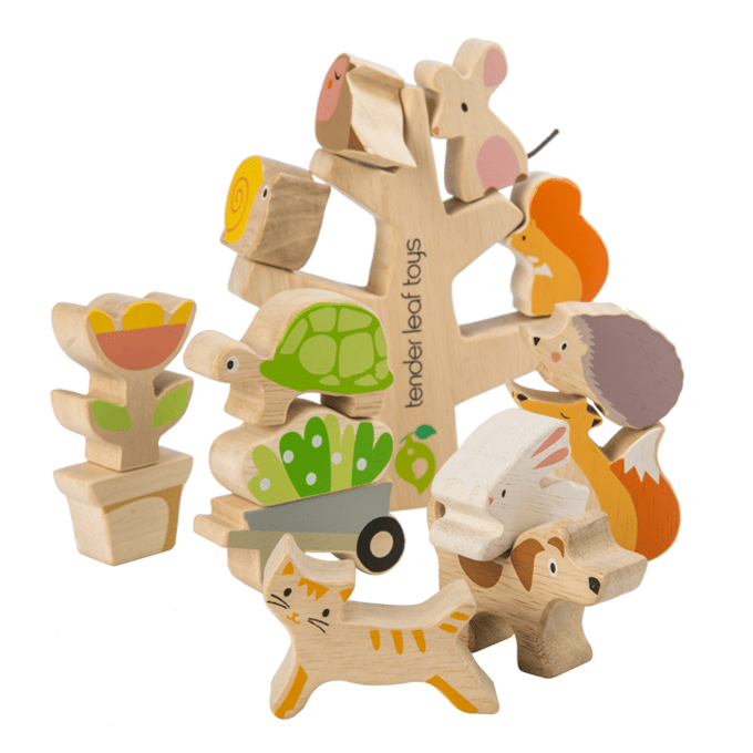 Garden Stacker & Garden Activity Book Bundle – wooden toddler bundle for children, available at Learning Bugs UK