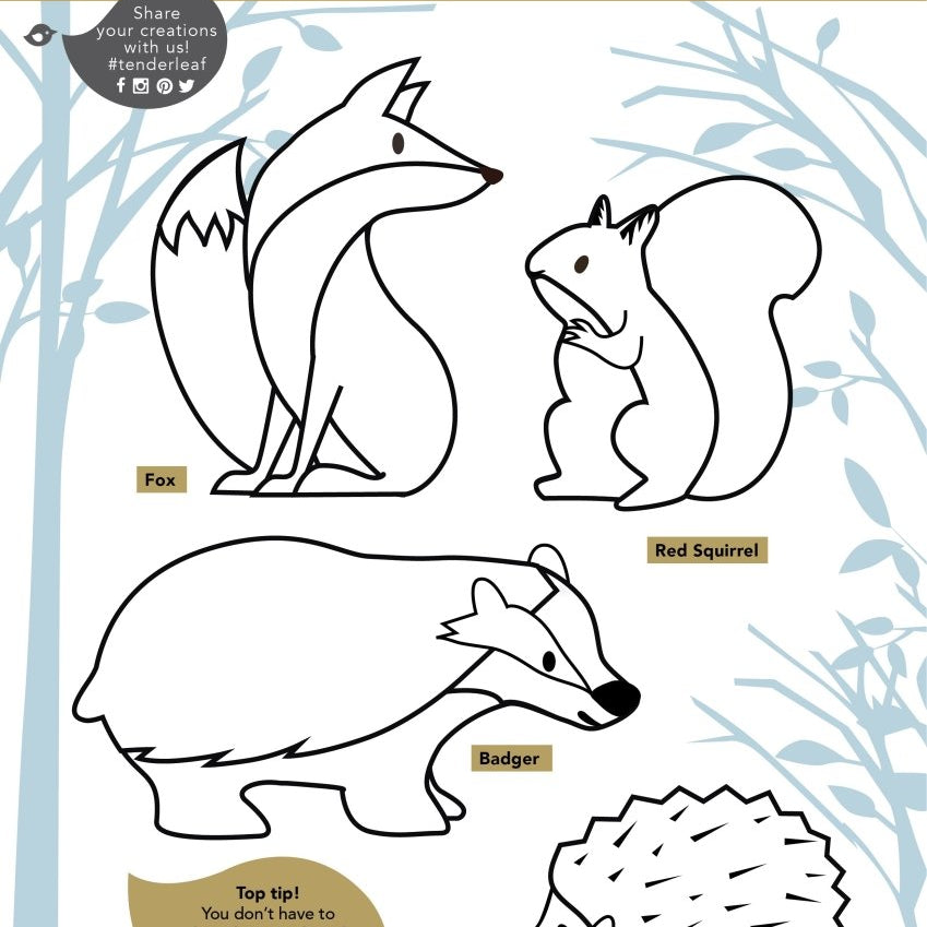8 Woodland Animals Shelf Set – Wooden animals shelf for children, available at Learning Bugs UK