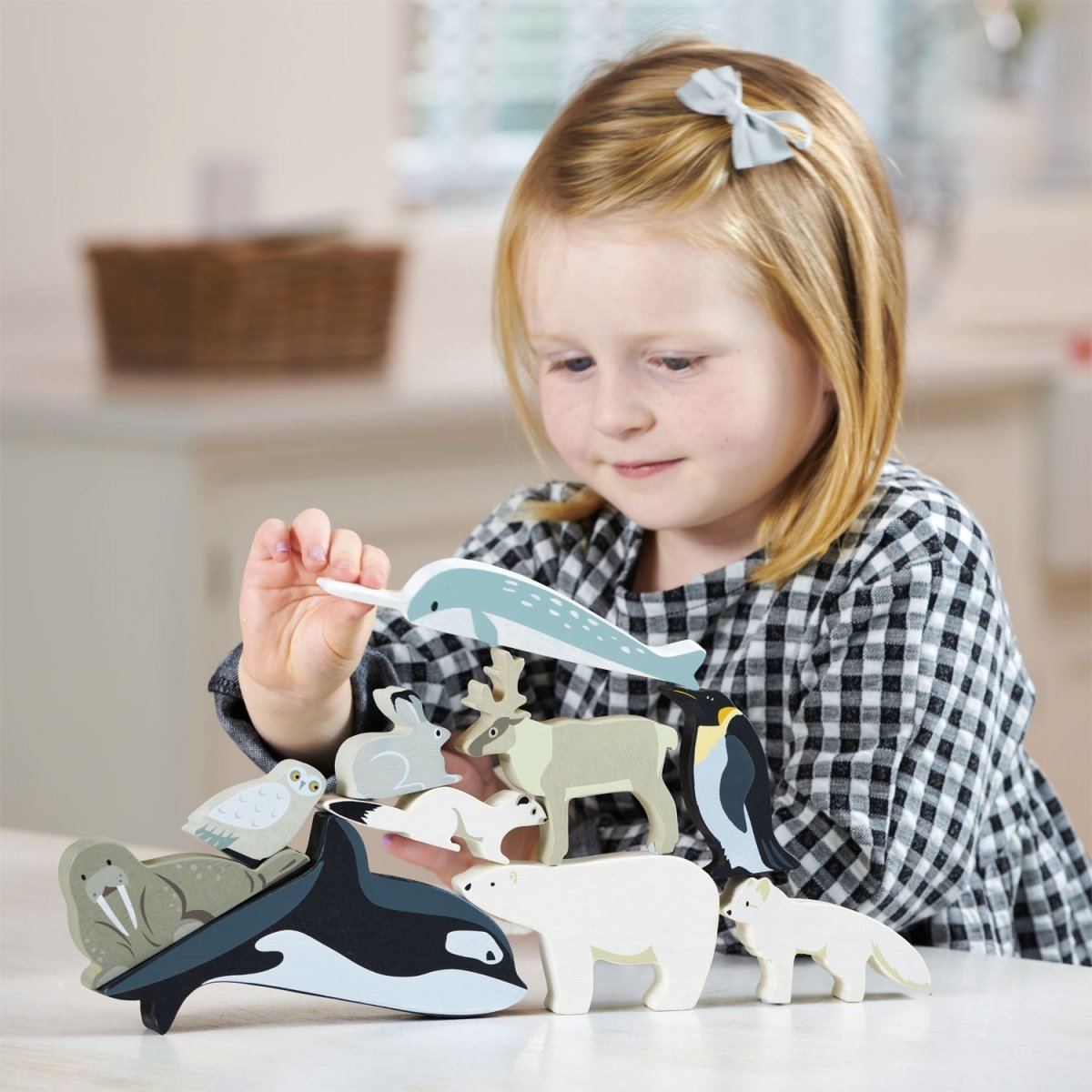 Polar Animals Shelf Set – Wooden animals shelf for children, available at Learning Bugs UK