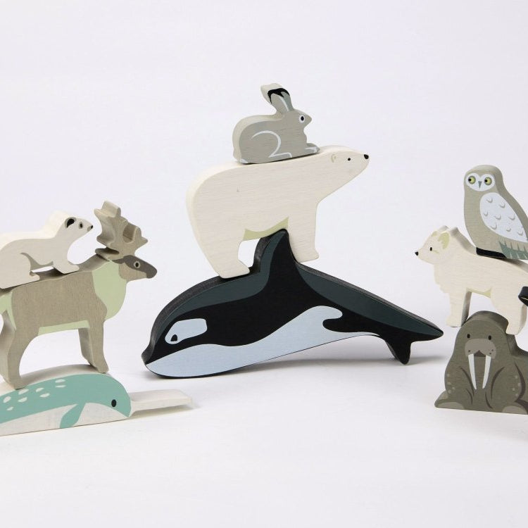 Polar Animals Shelf Set – Wooden animals shelf for children, available at Learning Bugs UK