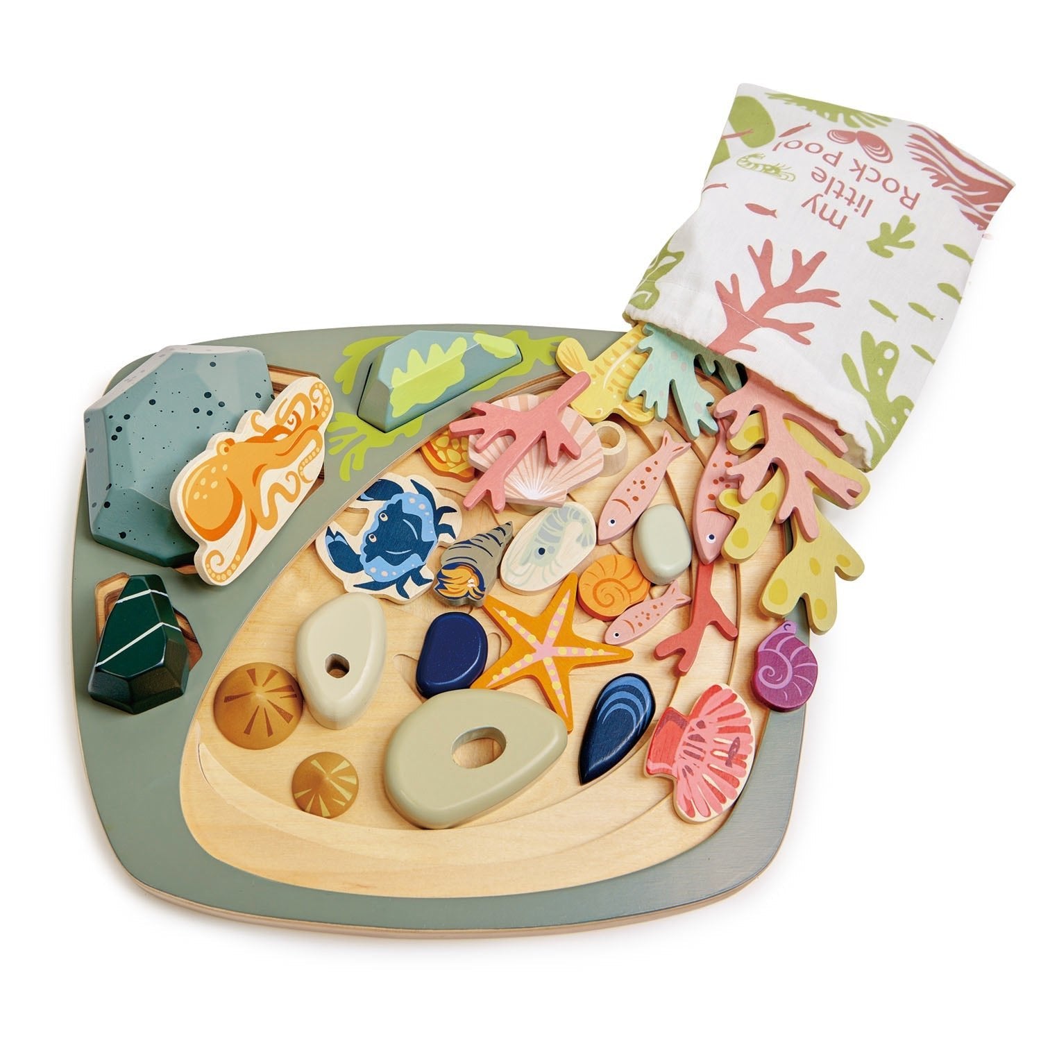 Buy Tender Leaf My Little Rock Pool | Wooden open ended play set for kids by Learning Bugs UK