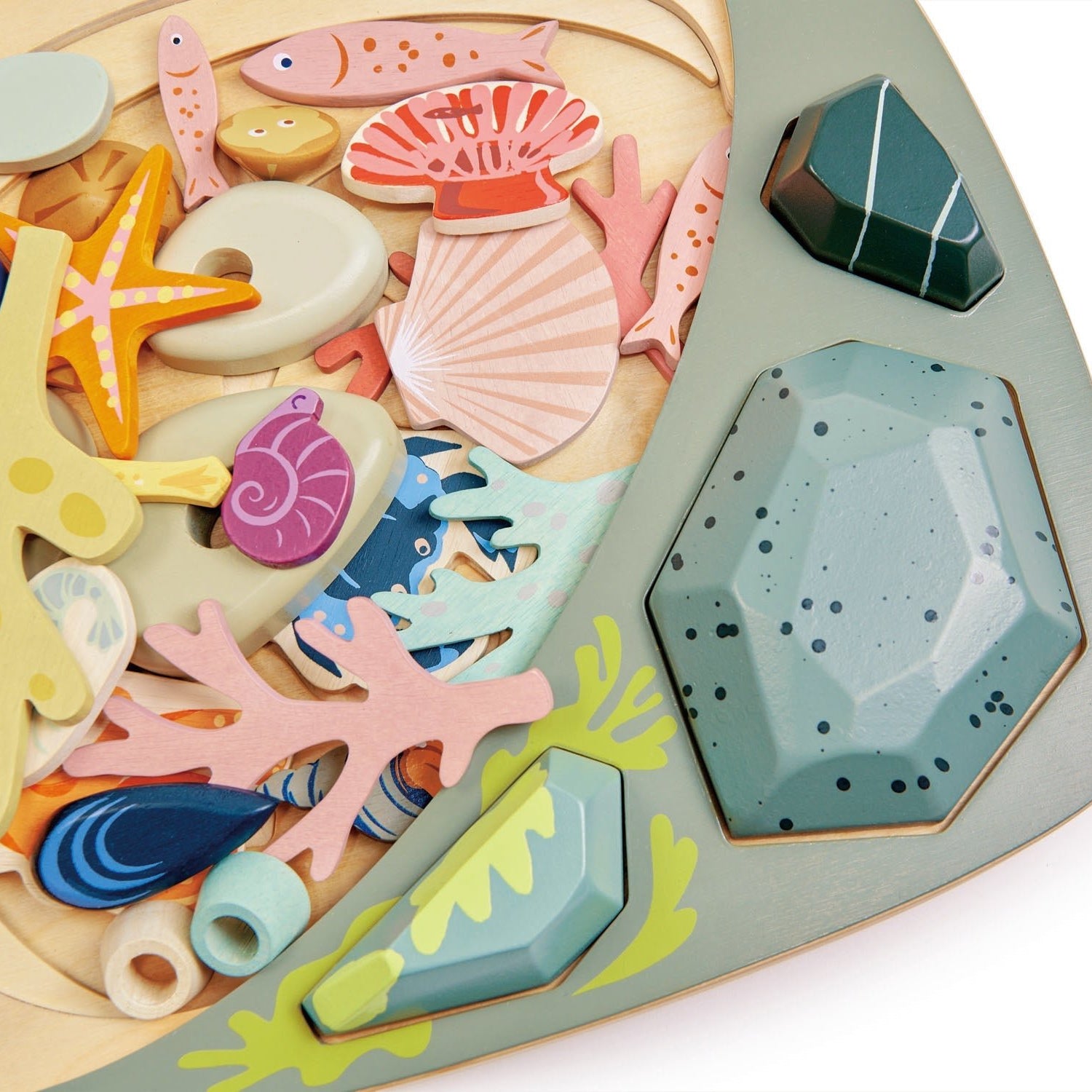 Buy Tender Leaf My Little Rock Pool | Wooden open ended play set for kids by Learning Bugs UK