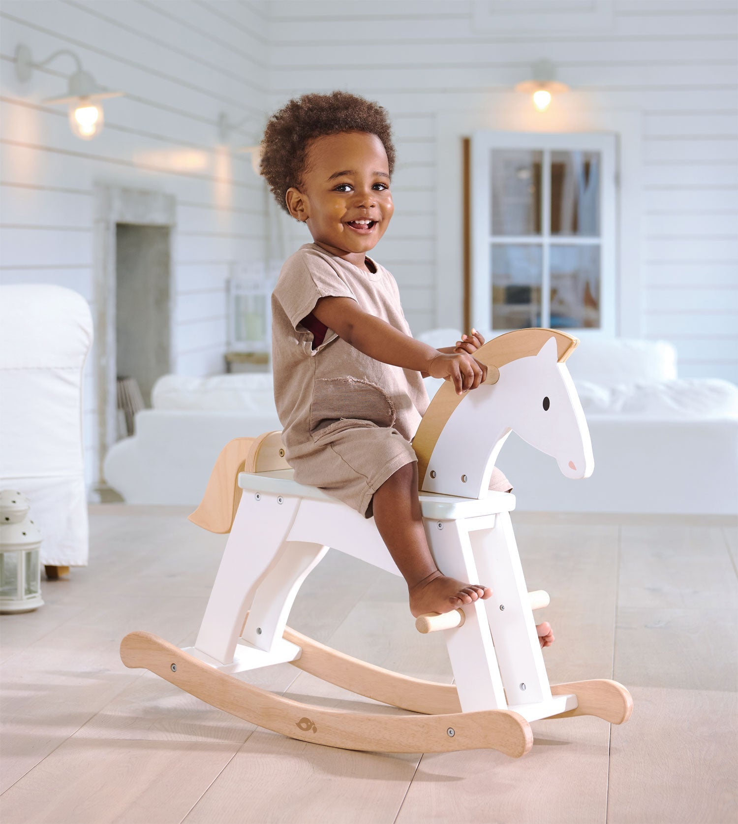 Buy Tender Leaf Lucky Rocking Horse | Sit + Ride On for kids by Learning Bugs UK