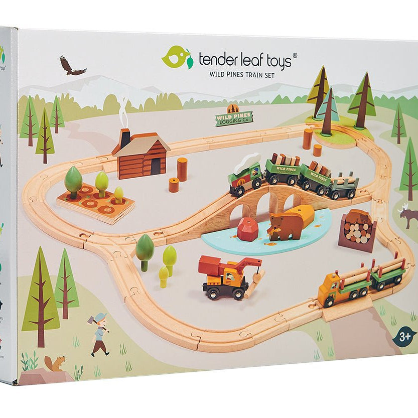 Buy Wild Pines Train Set | Wooden train sets for kids by Learning Bugs UK