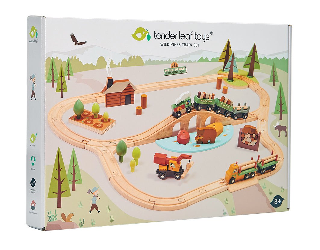 Buy Wild Pines Train Set | Wooden train sets for kids by Learning Bugs UK