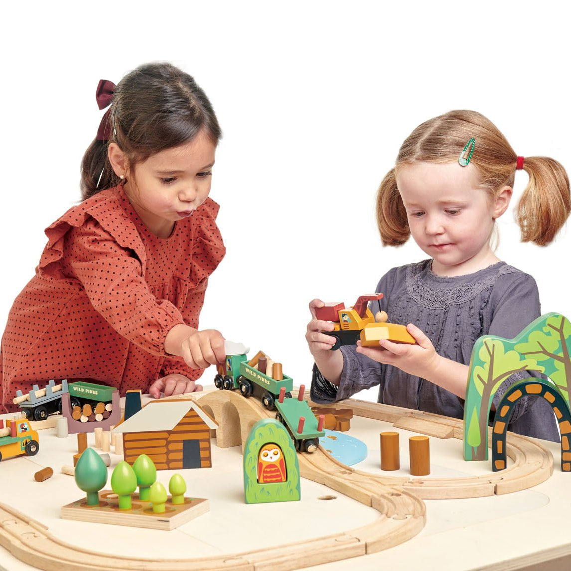 Buy Wild Pines Train Set | Wooden train sets for kids by Learning Bugs UK