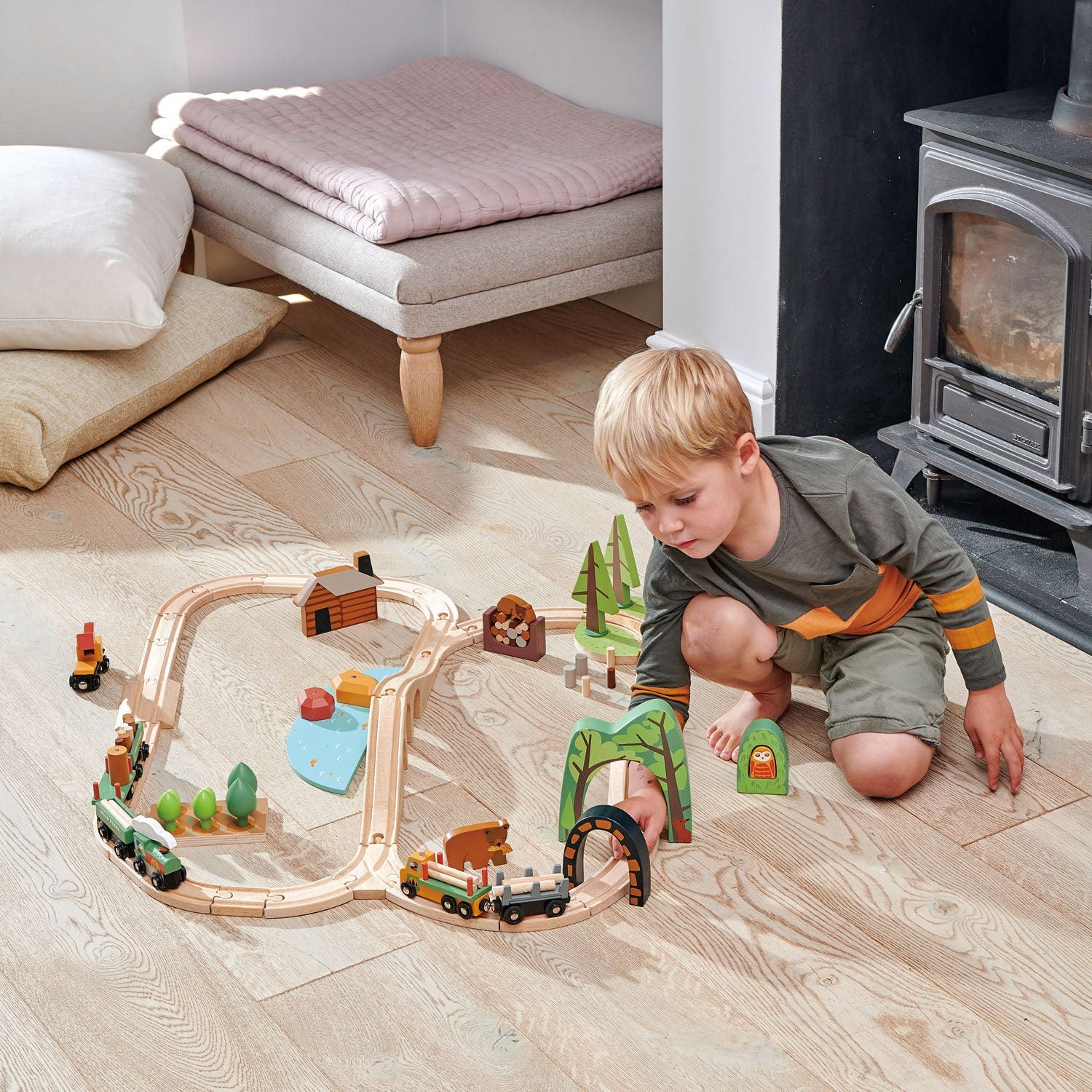Buy Wild Pines Train Set | Wooden train sets for kids by Learning Bugs UK