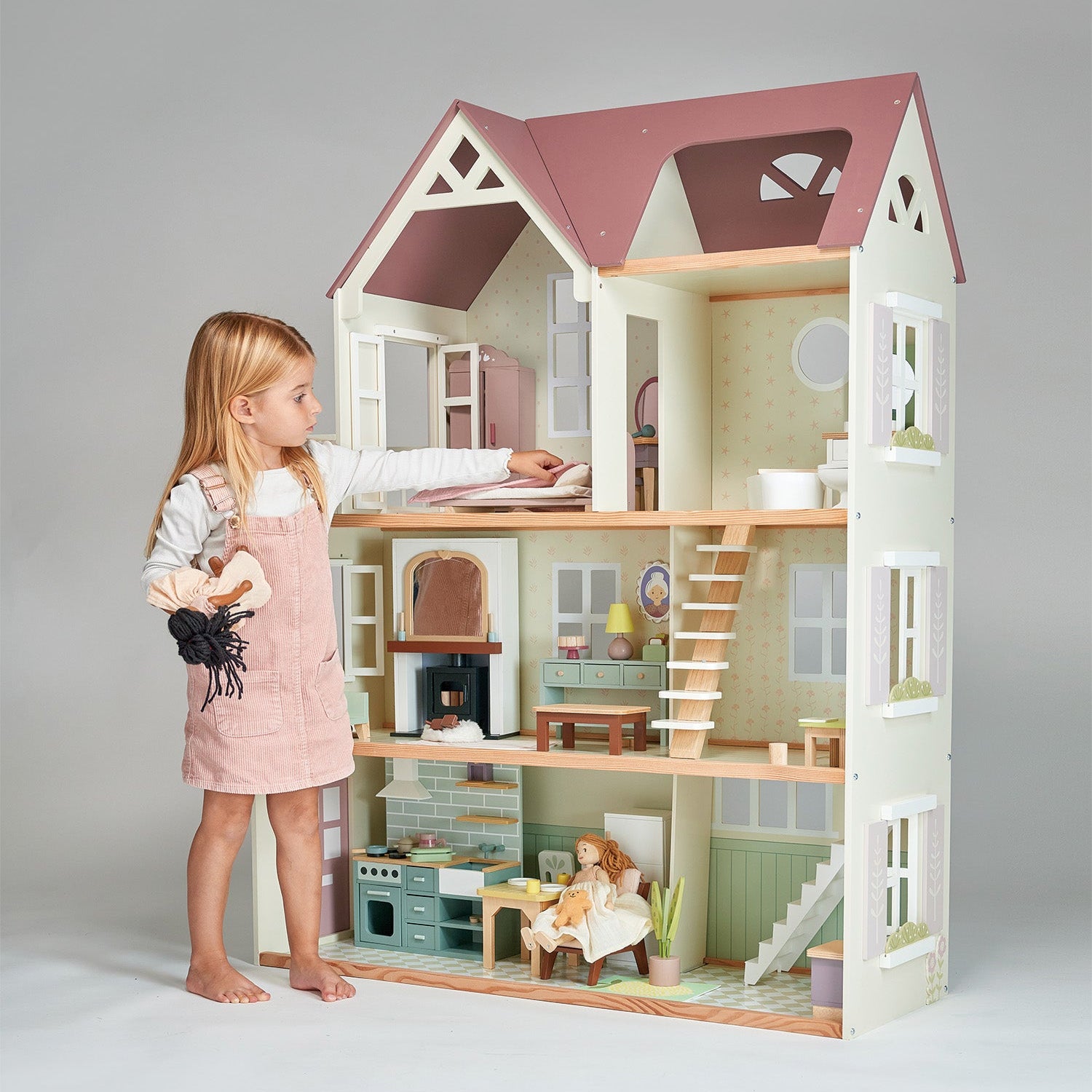 Buy Mulberry Mansion | Wooden dolls house for kids by Learning Bugs UK
