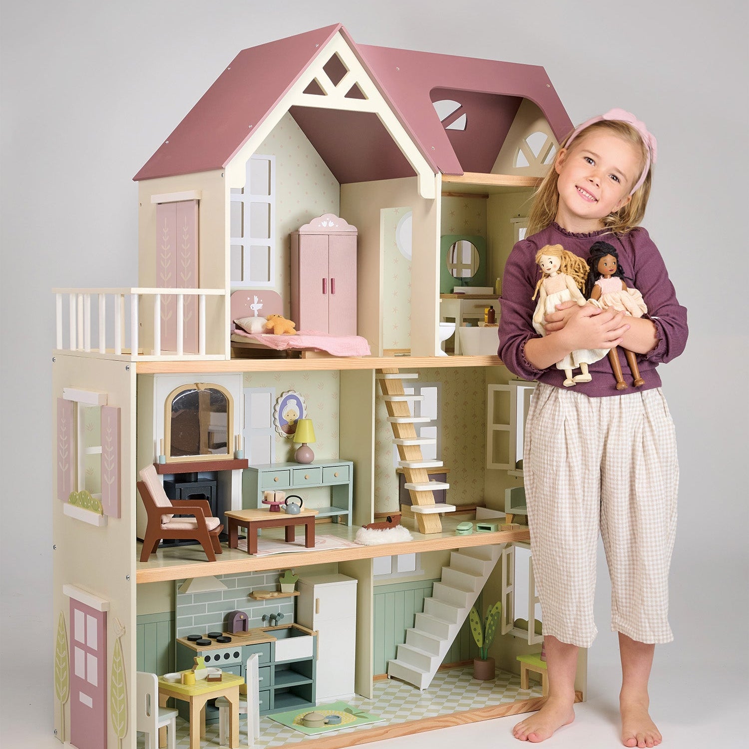 Buy Mulberry Mansion | Wooden dolls house for kids by Learning Bugs UK