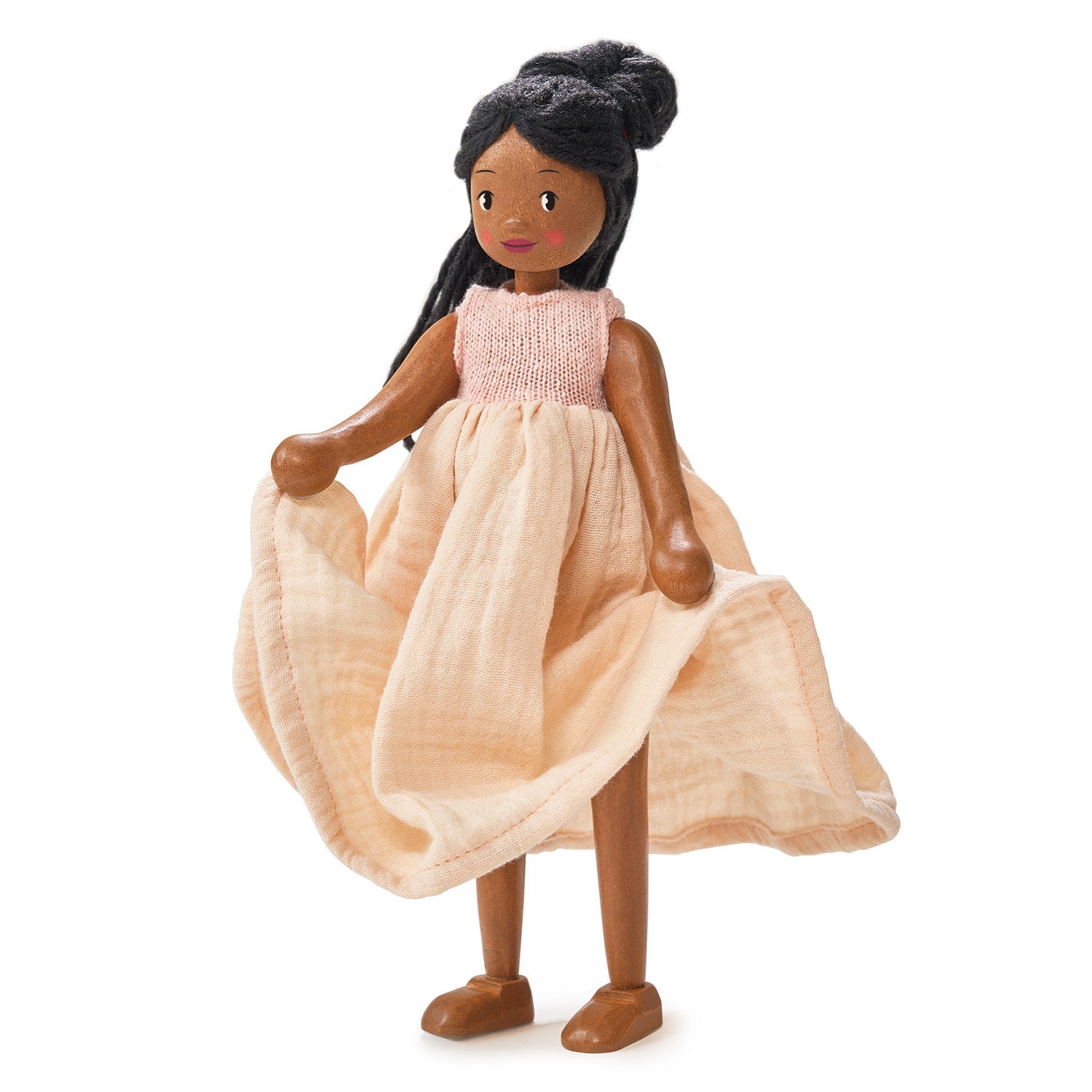 Buy Lola Wooden Doll | Wooden dolls house doll for kids by Learning Bugs UK
