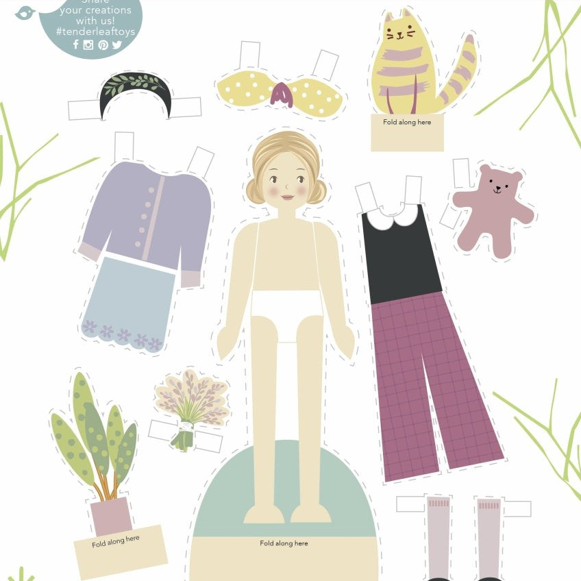 Fearne Wooden Doll – Wooden dolls house doll for children, available at Learning Bugs UK