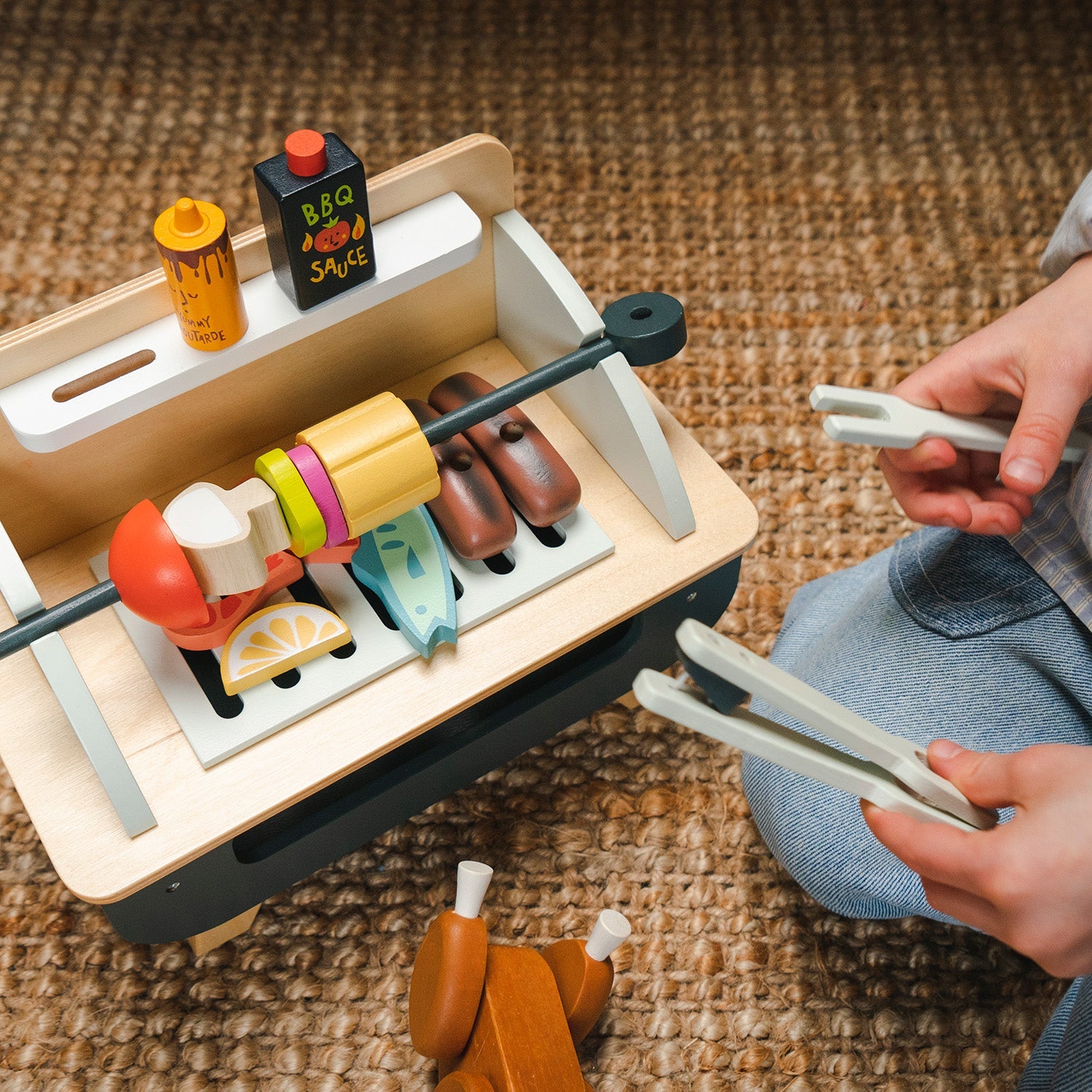 Buy Barbeque Play Set | Wooden barbeque for kids by Learning Bugs UK