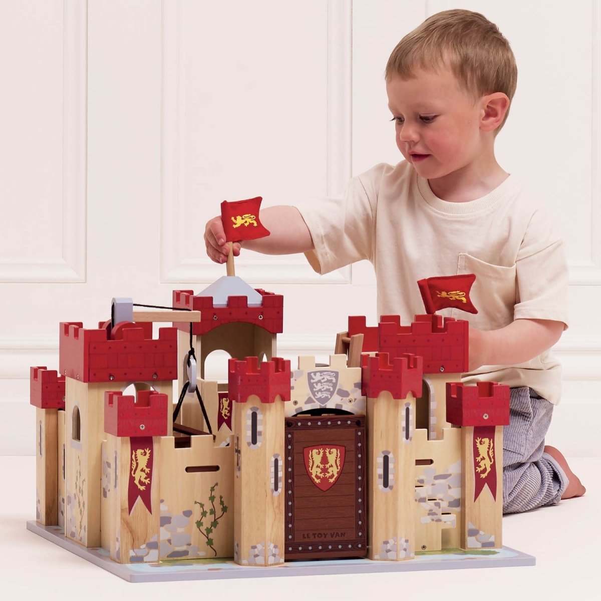 Lionheart Wooden Castle – Pretend Play for children, available at Learning Bugs UK