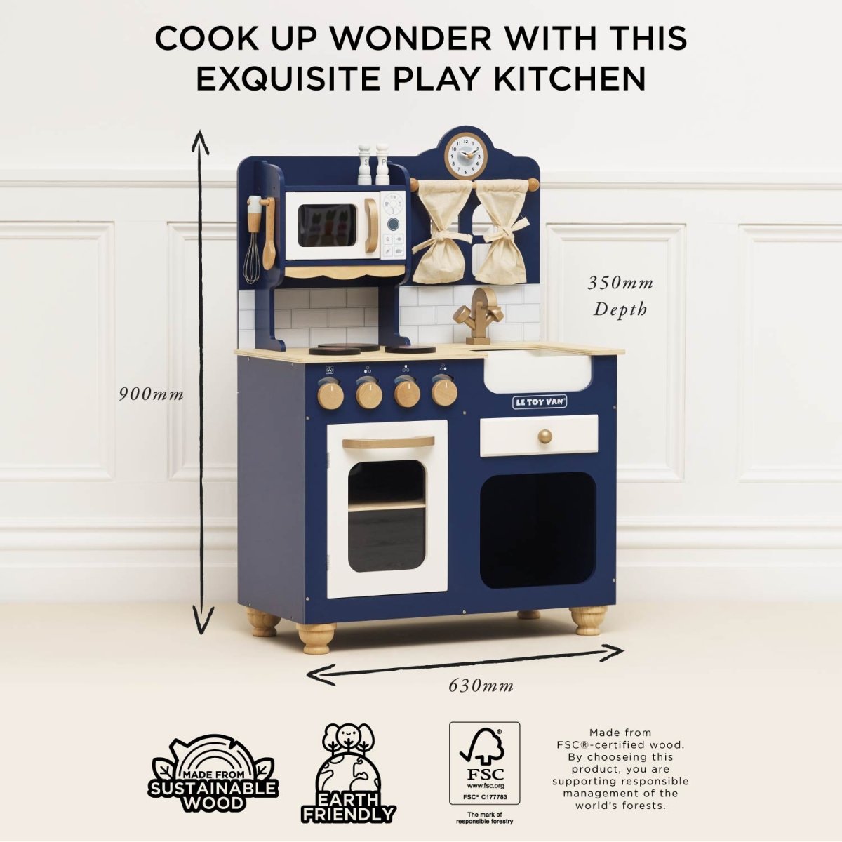 Oxford Wooden Play Kitchen – Toy Kitchens & Play Food for children, available at Learning Bugs UK