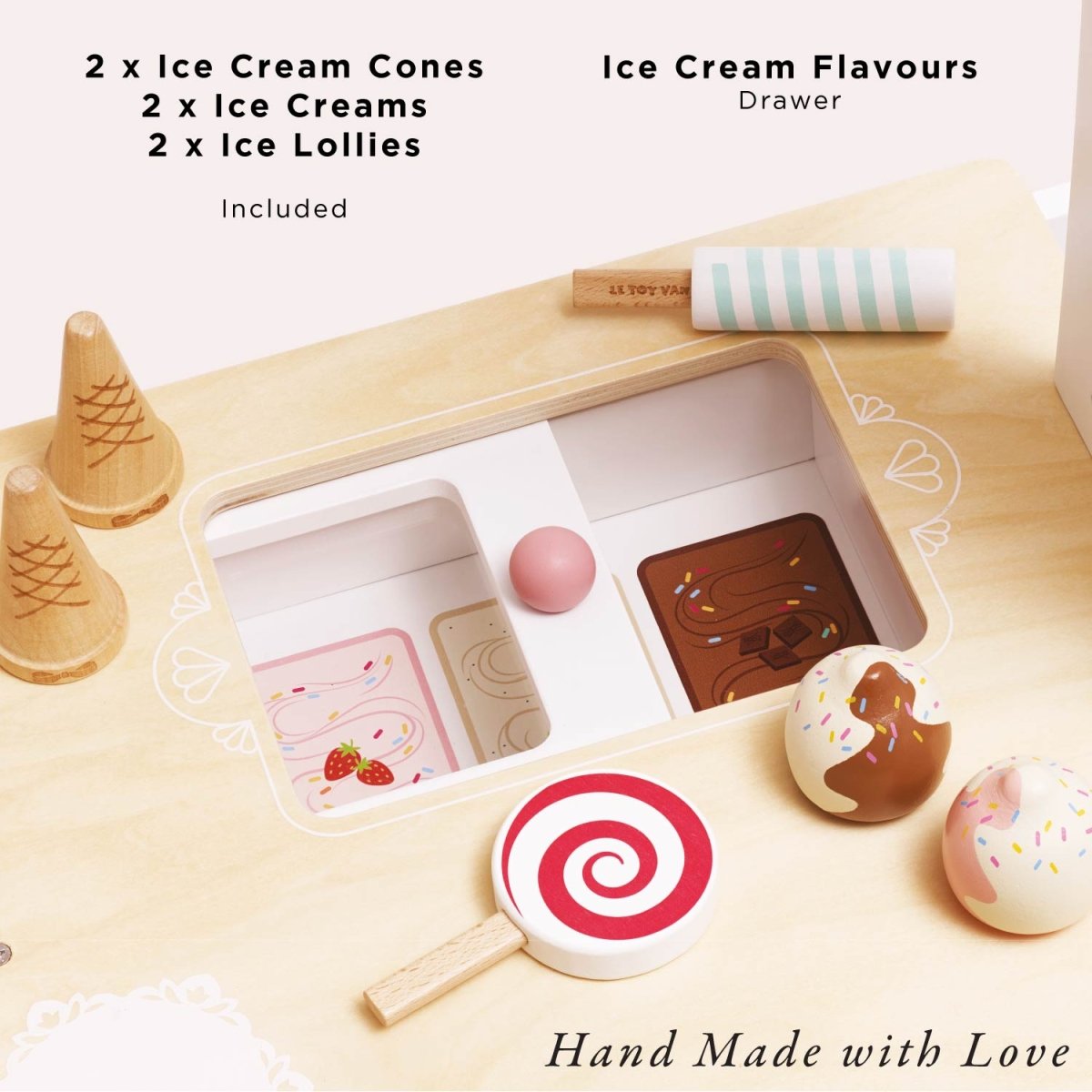 Ice Cream Trolley Market Stall – Pretend Shopping & Grocery for children, available at Learning Bugs UK