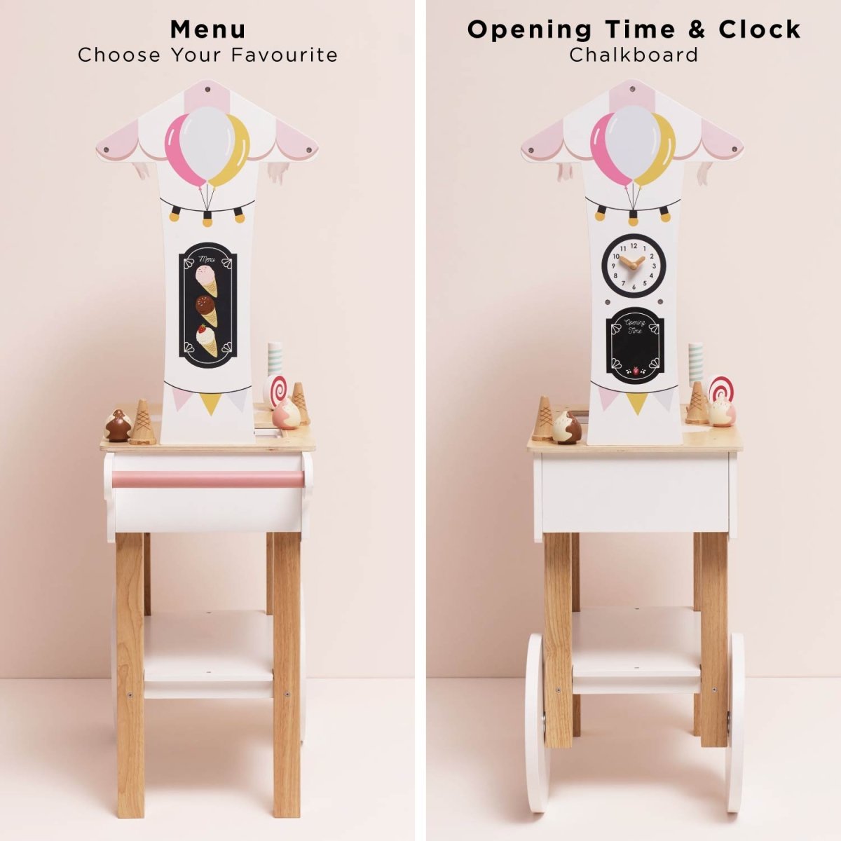 Ice Cream Trolley Market Stall – Pretend Shopping & Grocery for children, available at Learning Bugs UK