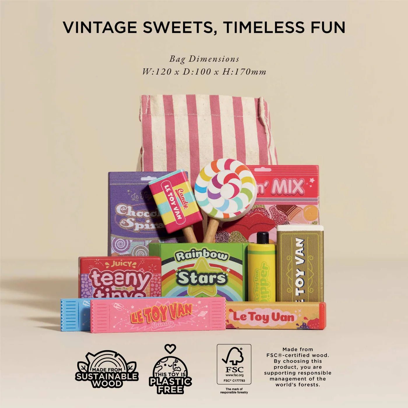 Buy Le Toy Van Retro Sweets and Candy Roleplay Set | for kids by Learning Bugs UK