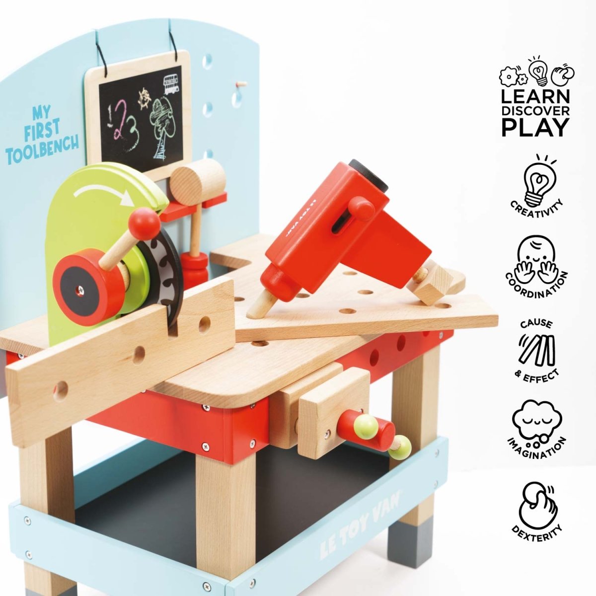Wooden Tool Bench – Toy Tools for children, available at Learning Bugs UK