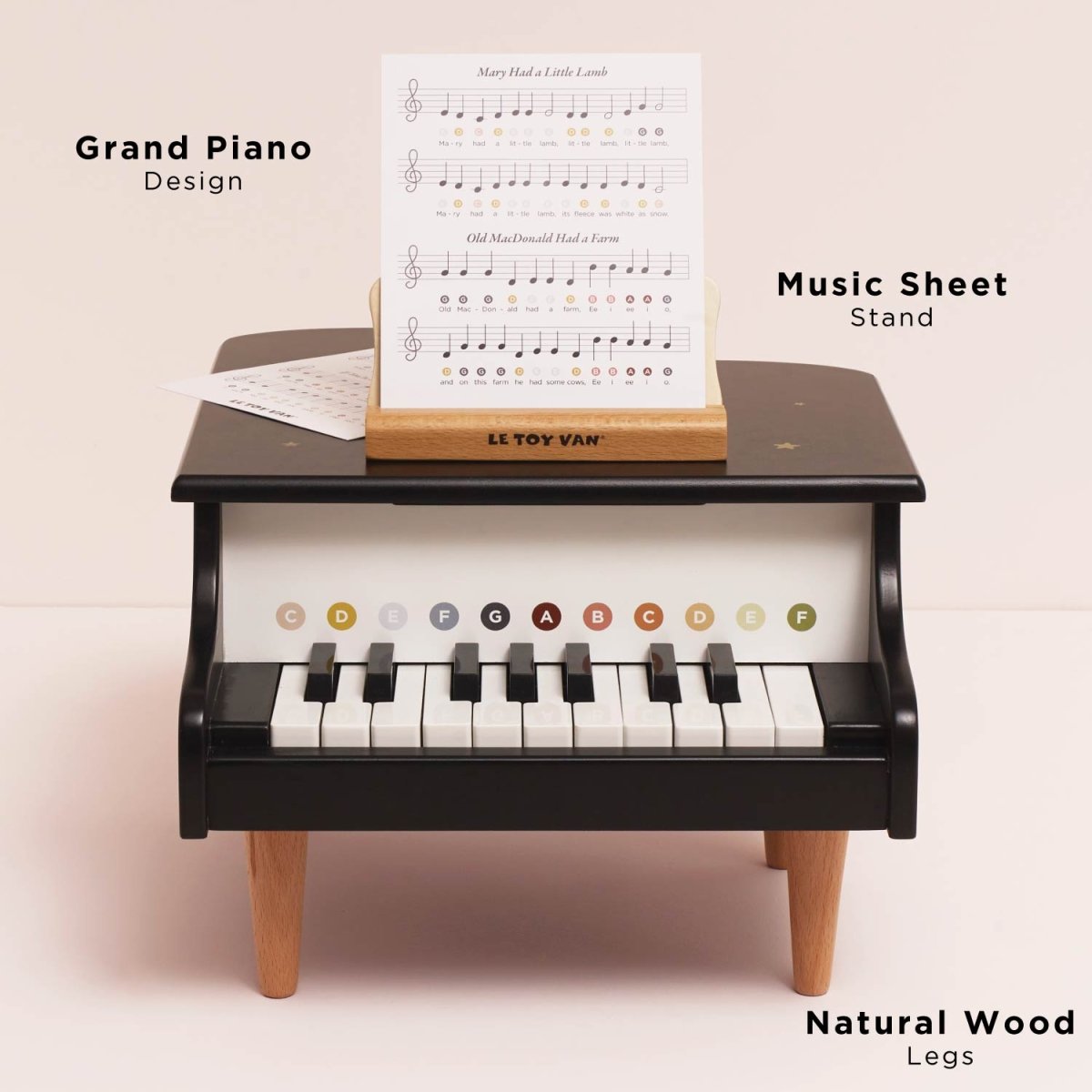 Wooden Grand Piano Toy – Pianos & Keyboards for children, available at Learning Bugs UK
