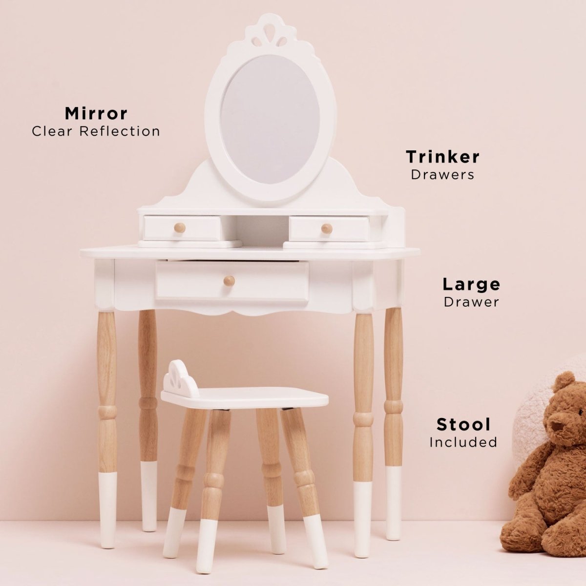 Dressing-up Vanity Table & Stool – Baby & Toddler Furniture Sets for children, available at Learning Bugs UK