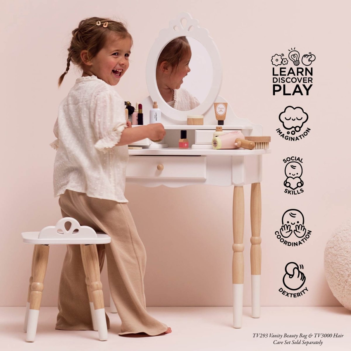 Dressing-up Vanity Table & Stool – Baby & Toddler Furniture Sets for children, available at Learning Bugs UK