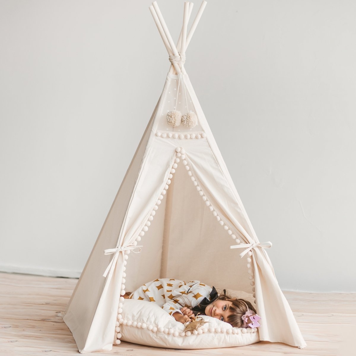 MINICAMP Original Play Tent with Pompoms – Teepees for children, available at Learning Bugs UK