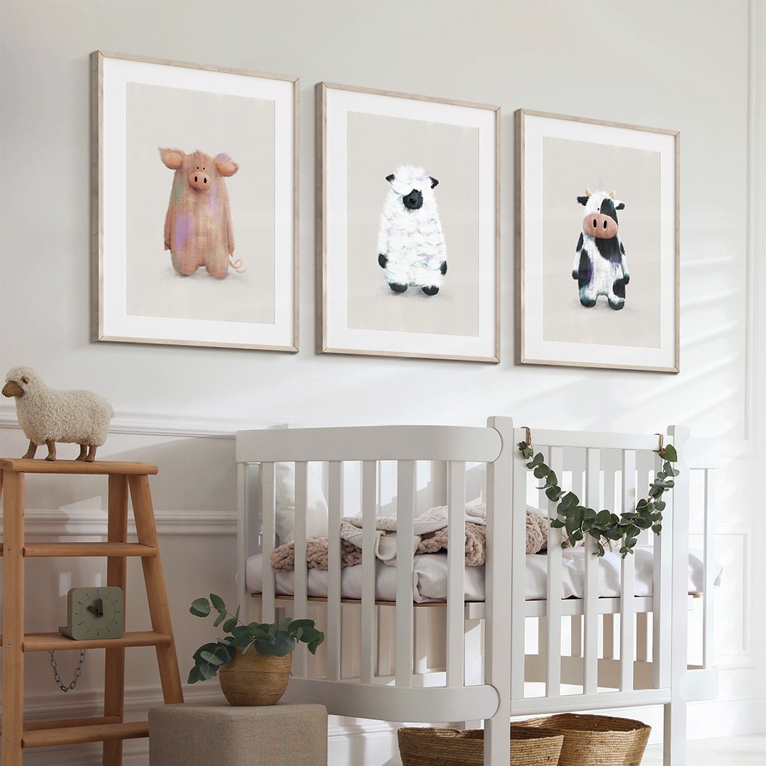 Farmyard Animals Nursery Prints Set of 3 – Print Sets for children, available at Learning Bugs UK