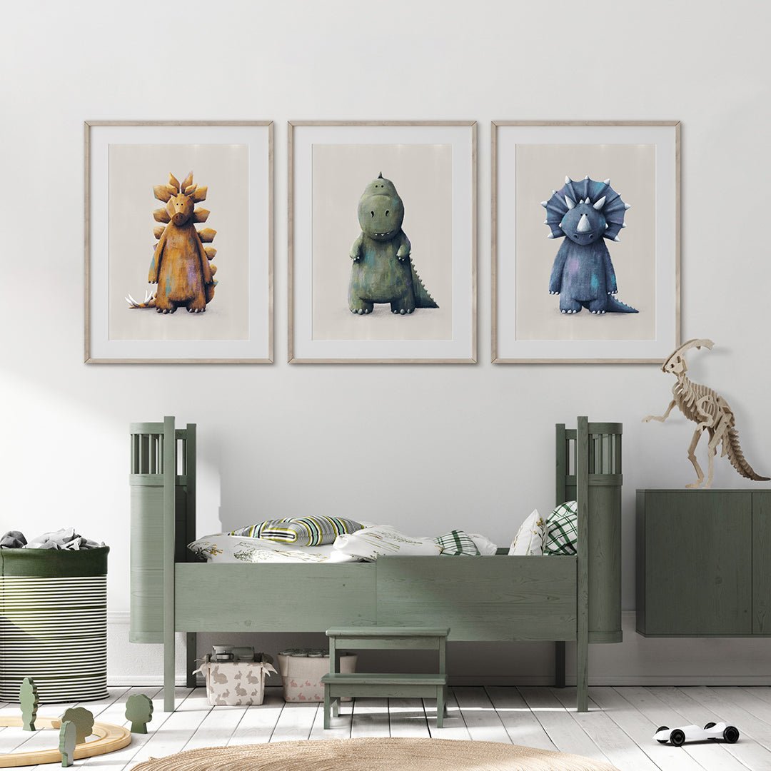 Dinosaur Nursery Prints set of 3 – Print Sets for children, available at Learning Bugs UK
