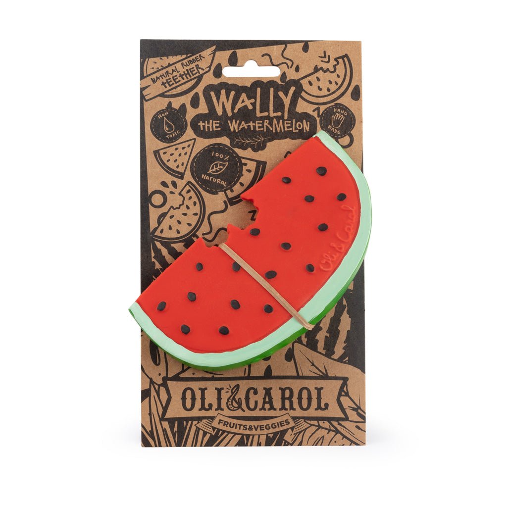 Oli & Carol Wally the Watermelon Teether – Baby Teethers for children, available at Learning Bugs UK