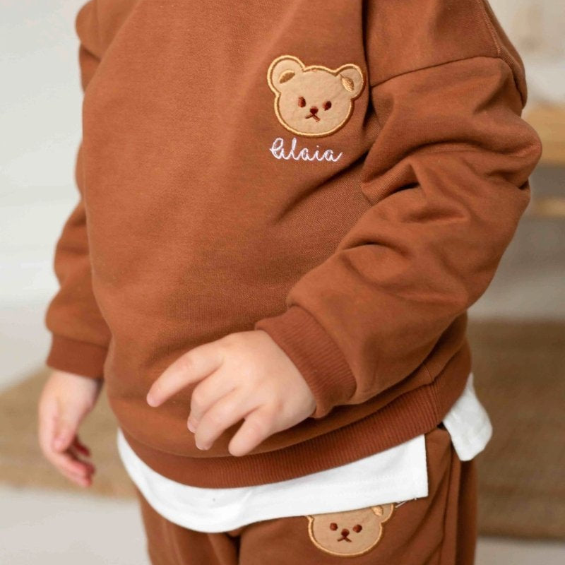 The Cozy Ultimate Bear Tracksuit, Playsuit + Socks Personalised Gift Box – Gift Sets for children, available at Learning Bugs UK