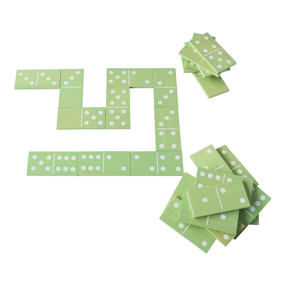 Large Wooden Dominoes - Mint-Coloured Garden Set by Traditional Garden Games - Learning Bugs UK